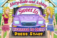 Mary Kate and Ashley Sweet 16 title screen for GameBoy Advance